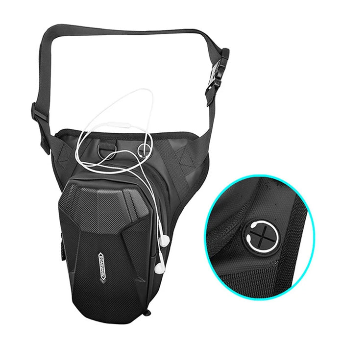 RZAHUAHU Hard Shell 600D Waterproof Fabric Motorcycle Riding Waist Bag Phone Tools Storage Crossbody Bag - 4