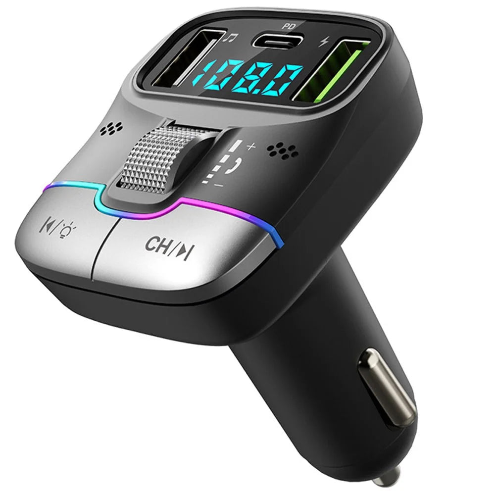 GZ01 Bluetooth-compatible 5.3 Hands-free Call U-disk MP3 Music Player Type-C + Dual USB Car Charger - 1