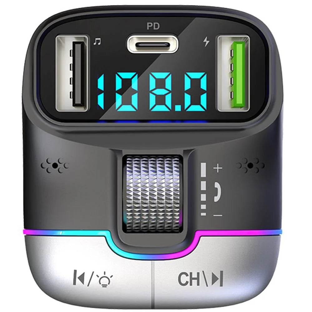 GZ01 Bluetooth-compatible 5.3 Hands-free Call U-disk MP3 Music Player Type-C + Dual USB Car Charger - 2