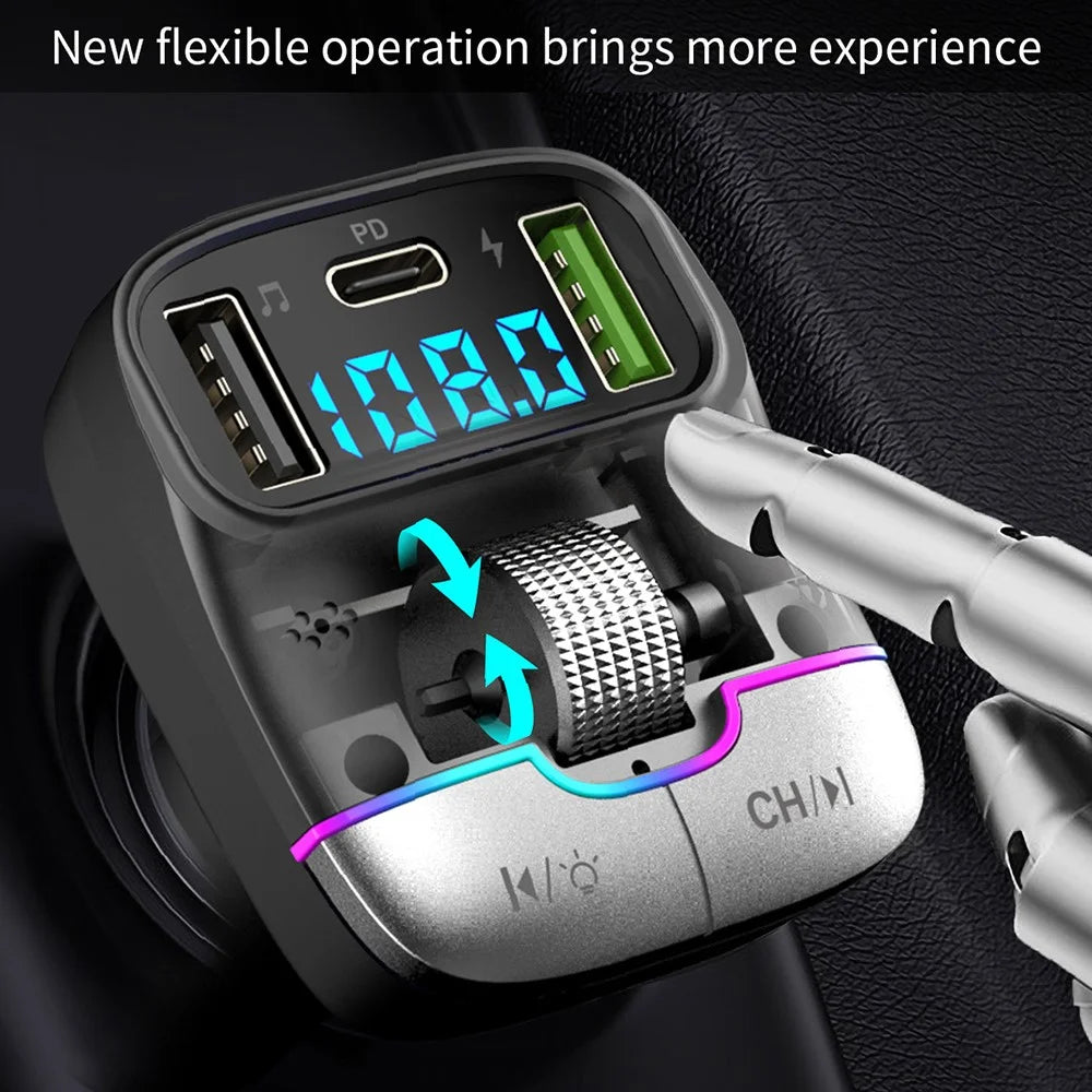 GZ01 Bluetooth-compatible 5.3 Hands-free Call U-disk MP3 Music Player Type-C + Dual USB Car Charger - 4
