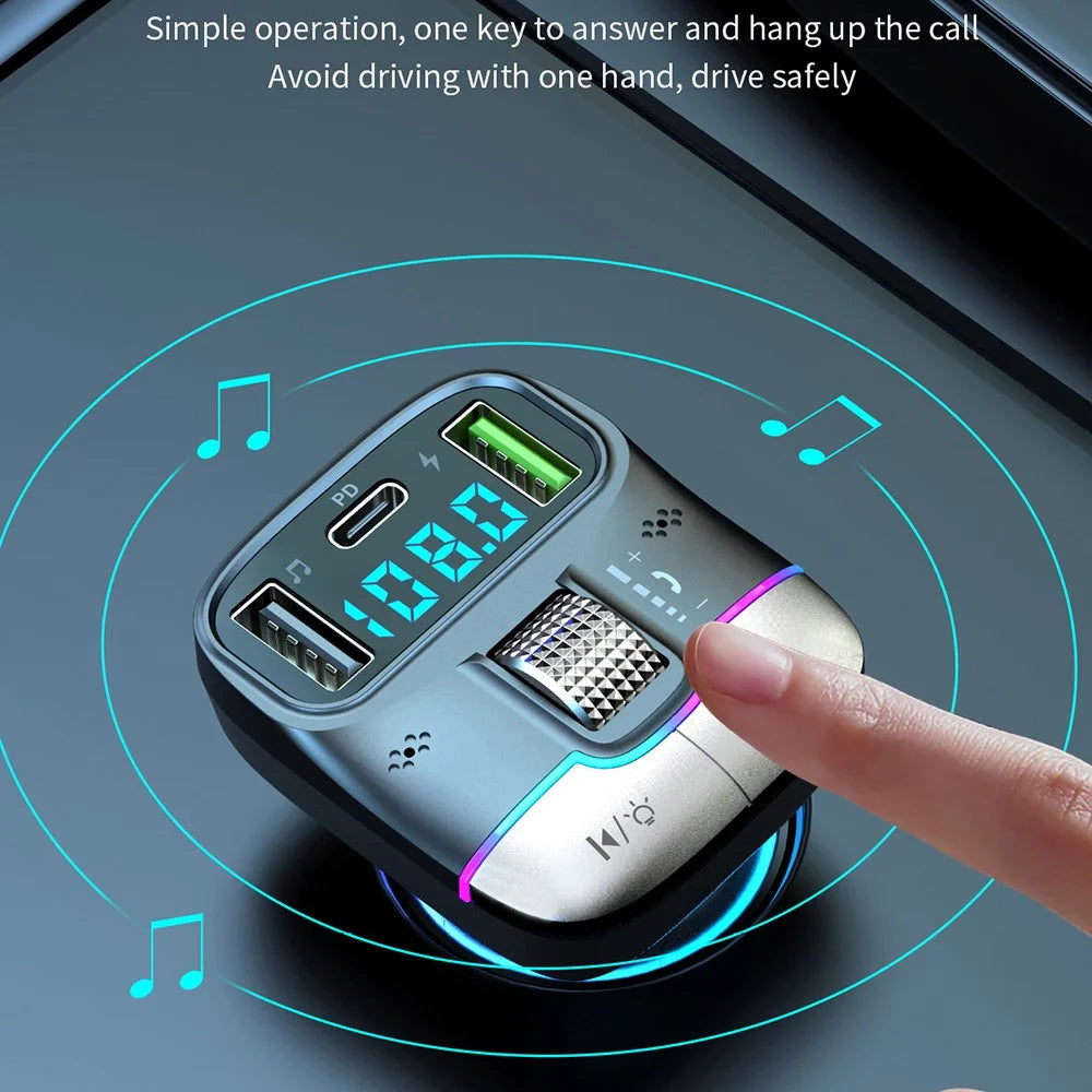 GZ01 Bluetooth-compatible 5.3 Hands-free Call U-disk MP3 Music Player Type-C + Dual USB Car Charger - 7