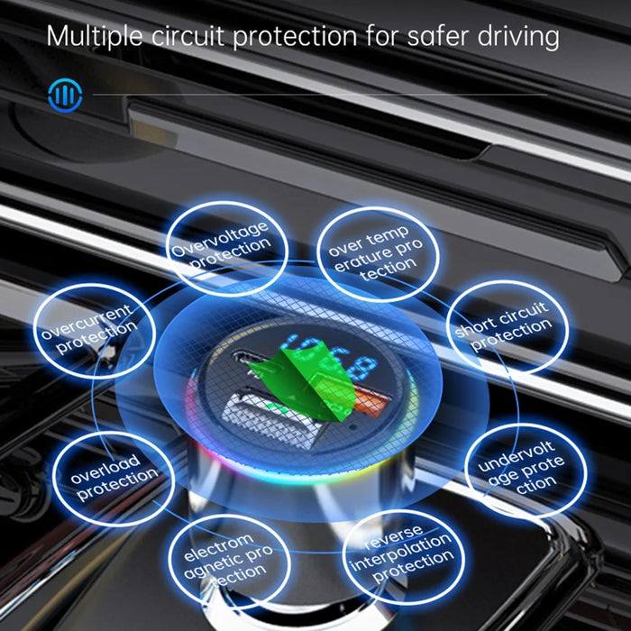BC88 Bluetooth-compatible 5.3 FM Transmitter QC3.0 PD 30W Fast Charging Car MP3 Player with RGB Light (CE Certified) - 5