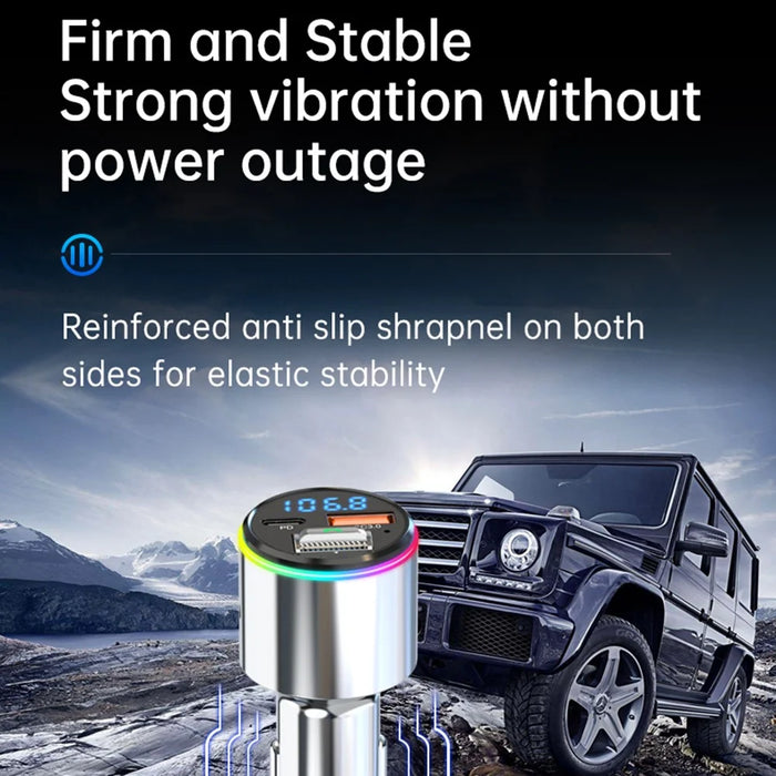 BC88 Bluetooth-compatible 5.3 FM Transmitter QC3.0 PD 30W Fast Charging Car MP3 Player with RGB Light (CE Certified) - 7