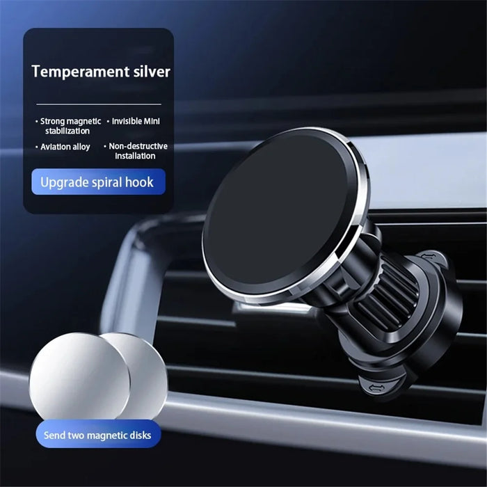 9783 Car Magnetic Cell Phone Holder Car Air Vent Phone Clip Mount Navigation Bracket - Silver - 3