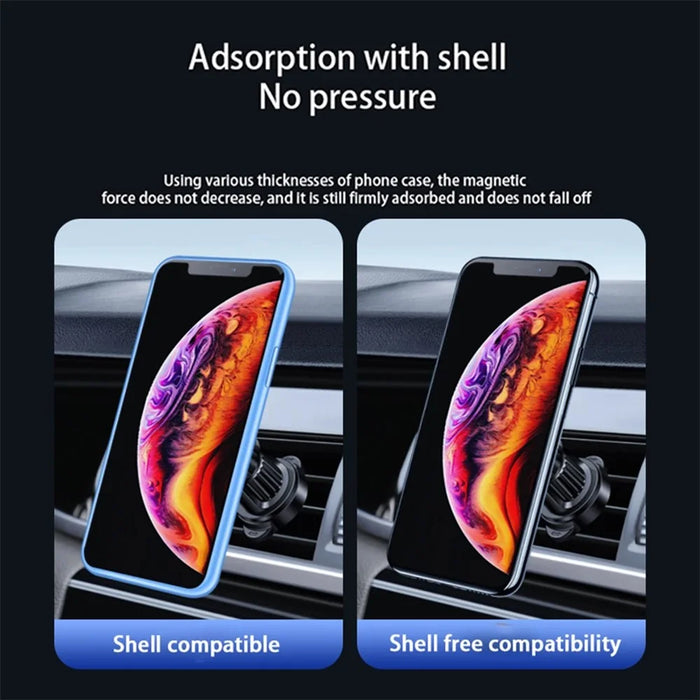 9783 Car Magnetic Cell Phone Holder Car Air Vent Phone Clip Mount Navigation Bracket - Silver - 4