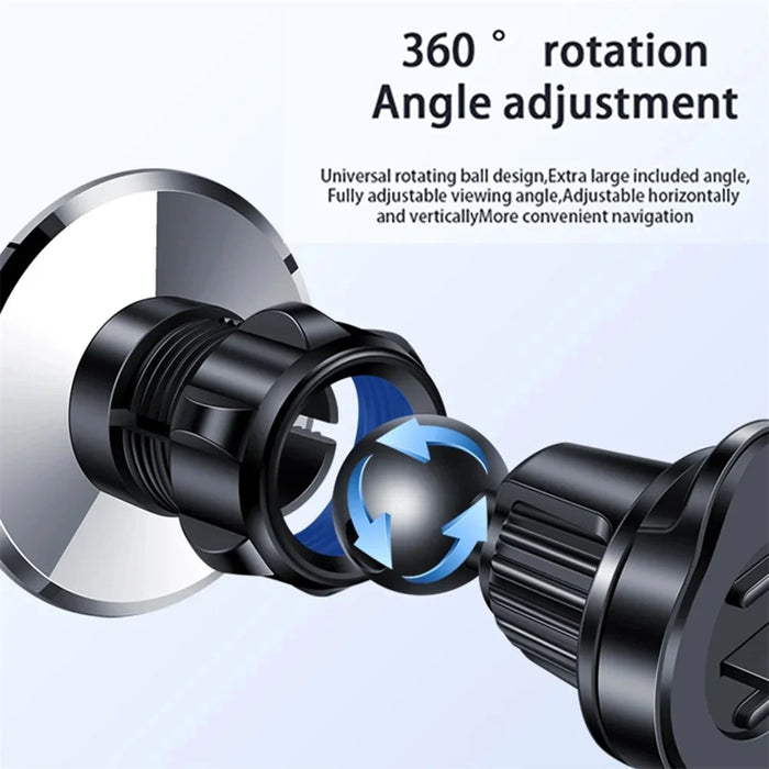 9783 Car Magnetic Cell Phone Holder Car Air Vent Phone Clip Mount Navigation Bracket - Silver - 6