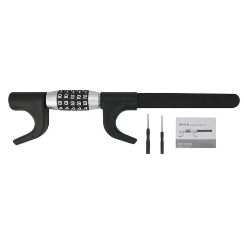 Anti-Theft Retractable Alloy Car Steering Wheel Lock 5 Digit Password Vehicle Steering Wheel Security Lock - 1