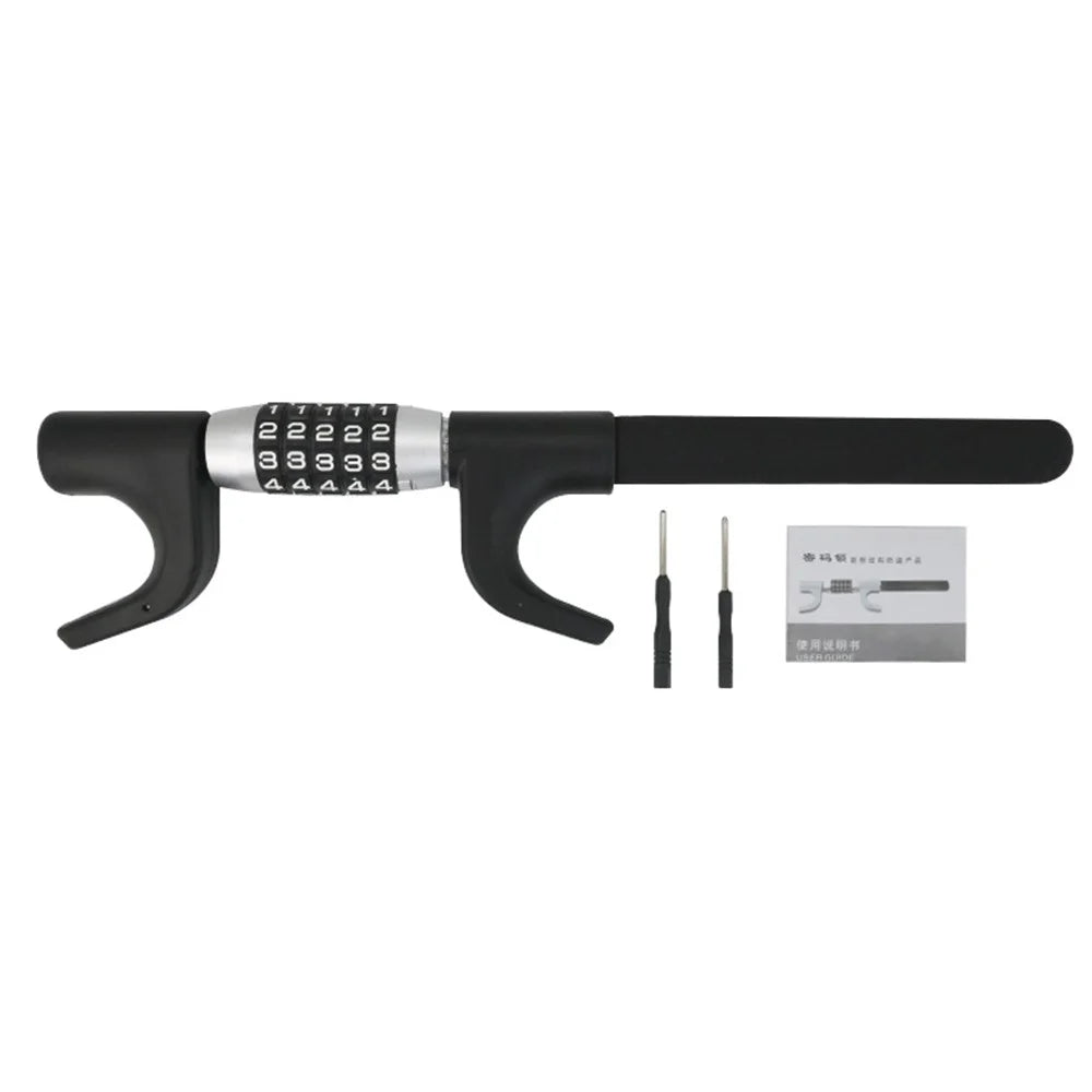 Anti-Theft Retractable Alloy Car Steering Wheel Lock 5 Digit Password Vehicle Steering Wheel Security Lock - 1