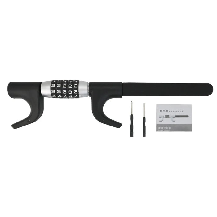Anti-Theft Retractable Alloy Car Steering Wheel Lock 5 Digit Password Vehicle Steering Wheel Security Lock - 1