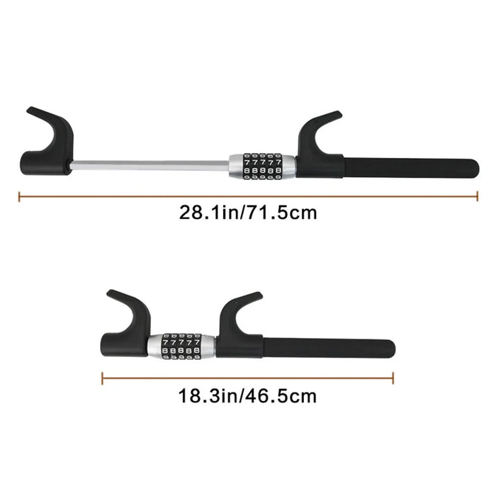 Anti-Theft Retractable Alloy Car Steering Wheel Lock 5 Digit Password Vehicle Steering Wheel Security Lock - 4