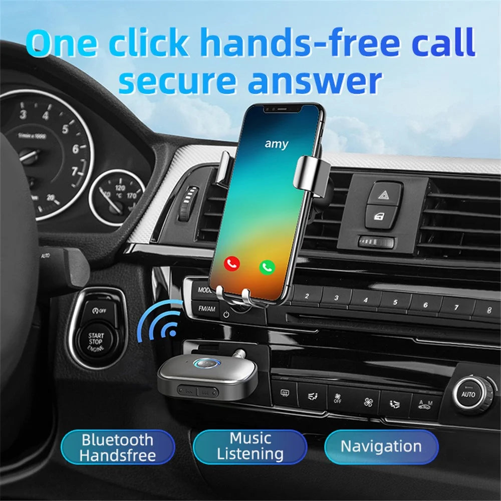 W1 Hands Free AUX Car Bluetooth-compatible Receiver Portable Mini BT 5.3 Receiver Car Audio Adapter - 4