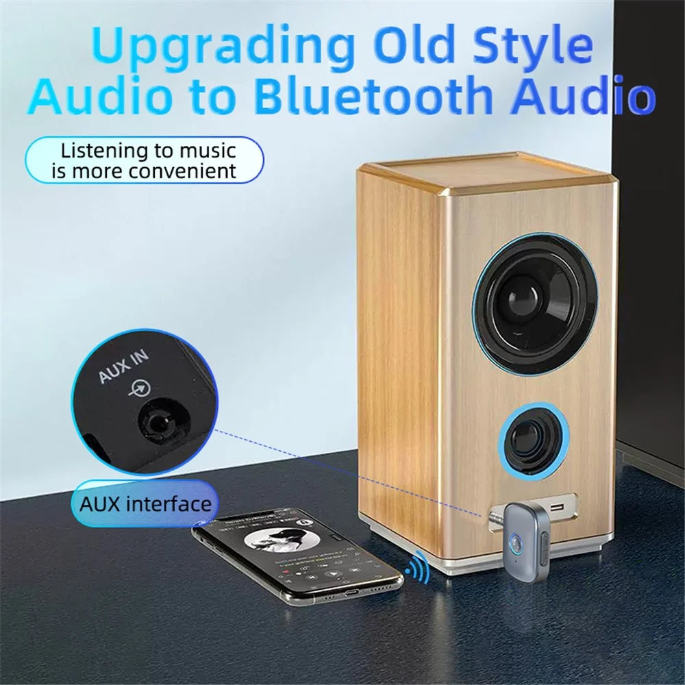 W1 Hands Free AUX Car Bluetooth-compatible Receiver Portable Mini BT 5.3 Receiver Car Audio Adapter - 5