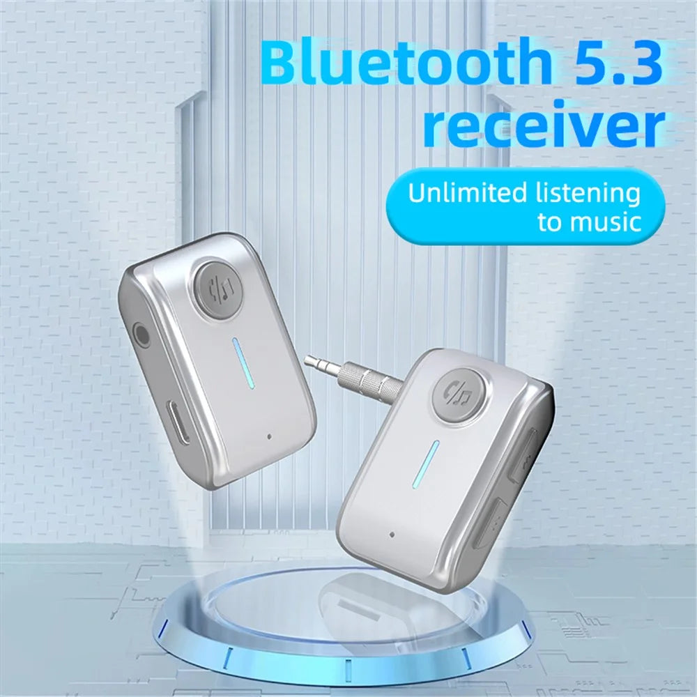 W2 Hands Free AUX Car Bluetooth-compatible Receiver Portable BT 5.3 Car Audio Adapter with Type-C Input, TF Card Slot - 3