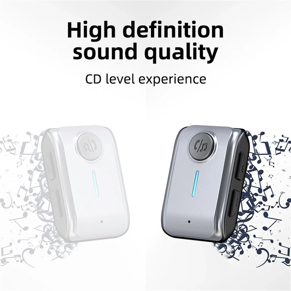 W2 Hands Free AUX Car Bluetooth-compatible Receiver Portable BT 5.3 Car Audio Adapter with Type-C Input, TF Card Slot - 7