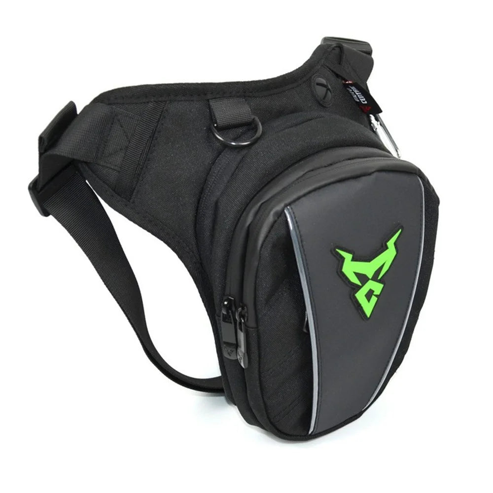 MOTOCENTRIC 11-MC-0105 Motorcycle Leg Bag Riding Equipment Crossbody Shoulder Bag Rider Waist Pouch with Reflective Strips - Green - 1