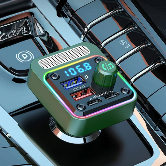 BC91 Car Bluetooth-compatible 5.3 Adapter FM Transmitter MP3 Player Dual PD Type-C + Dual USB Car Charger - 2