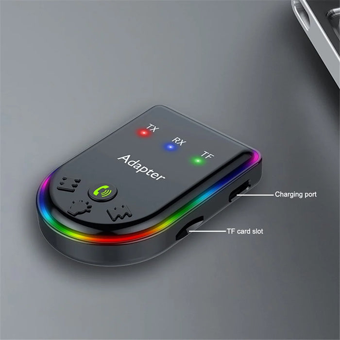 Q6 Portable Mini 2-in-1 Bluetooth-compatible 5.3 MP3 Player Car Audio Adapter Support Receiver / Transmitter - 7