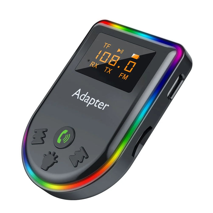 Q7 Portable Digital Display Bluetooth-compatible 5.3 MP3 Player 2-in-1 Receiver / Transmitter Car Audio Adapter - 5