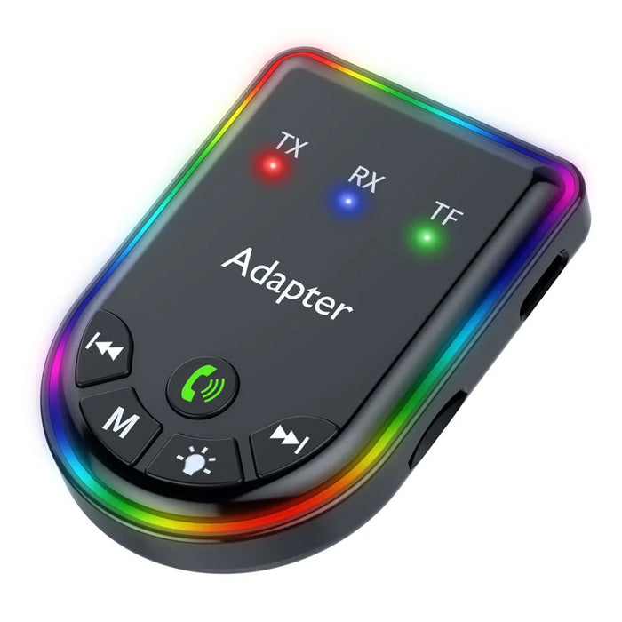 Q4 2-in-1 TX / RX Adapter Bluetooth-compatible 5.3 Car MP3 Player with Light - 2