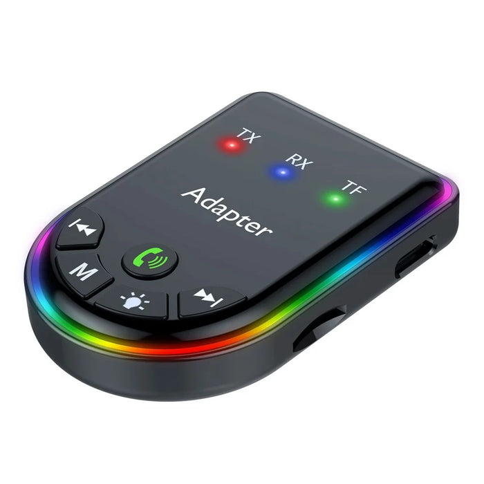Q4 2-in-1 TX / RX Adapter Bluetooth-compatible 5.3 Car MP3 Player with Light - 3