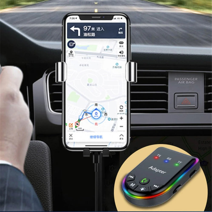 Q4 2-in-1 TX / RX Adapter Bluetooth-compatible 5.3 Car MP3 Player with Light - 6