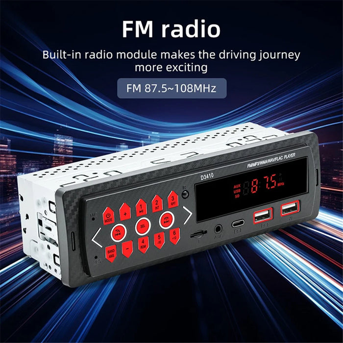 D3410 Car Bluetooth-compatible MP3 Player Vehicles Audio Device Support TF Card, U-Disk, FM Radio - 5