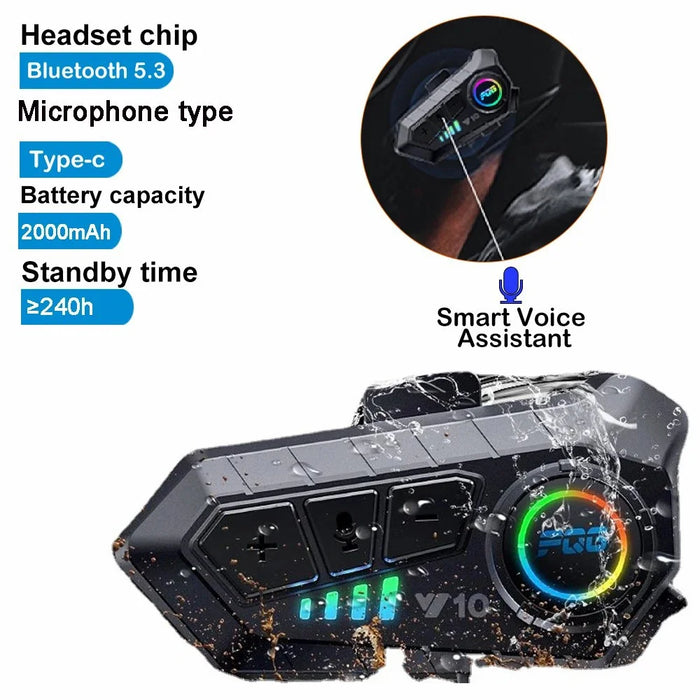 Y10 Motorcycle Helmet Speakers Music Sharing Double Noise Cancellation Helmet Headphone - Soft Microphone - 2