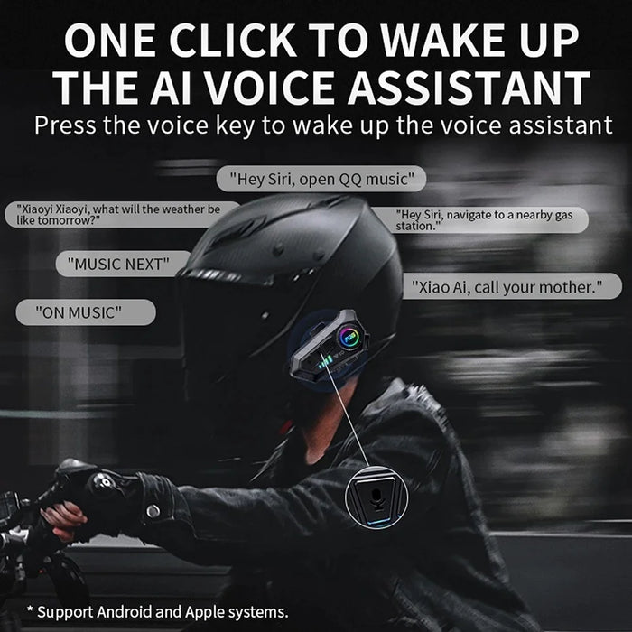 Y10 Motorcycle Helmet Speakers Music Sharing Double Noise Cancellation Helmet Headphone - Soft Microphone - 4