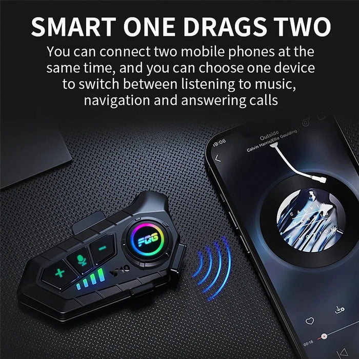 Y10 Motorcycle Helmet Speakers Music Sharing Double Noise Cancellation Helmet Headphone - Soft Microphone - 5