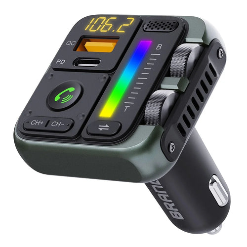 MT04 Car Bluetooth-compatible Adapter FM Transmitter HiFi Music MP3 Player Type-C + USB Car Charger - 1