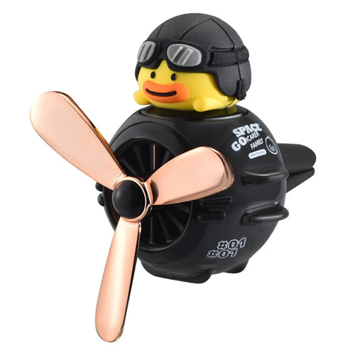 ICARER FAMILY Cartoon Animal Aircraft Car Aromatherapy Air Outlet Clip Air Freshener - Black Duck - 1