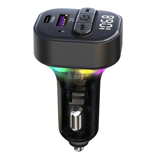 C50 Colorful Light Car Bluetooth-compatible Adapter FM Transmitter MP3 Player Type-C + USB Car Charger - 2