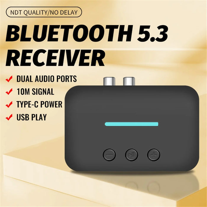 T88 5.3 Bluetooth-compatible Audio Receiver Adapter NFC Wireless Bluetooth-compatible Extender 3.5mm AUX Speaker - 4
