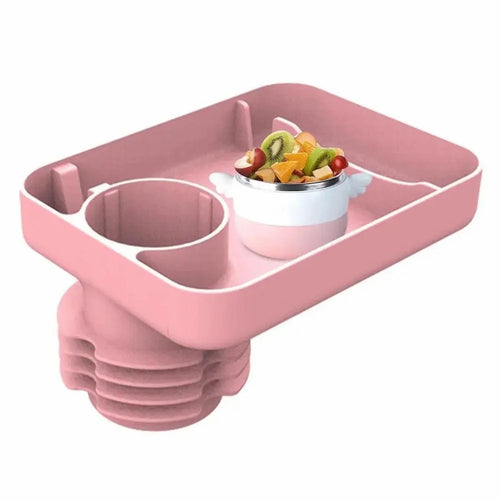 6923 Travel Tray for Kids Toddler Car Seat Silicone Rotatable Cup Holder Food Tray (BPA Free/Not FDA Certificated) - Pink - 1