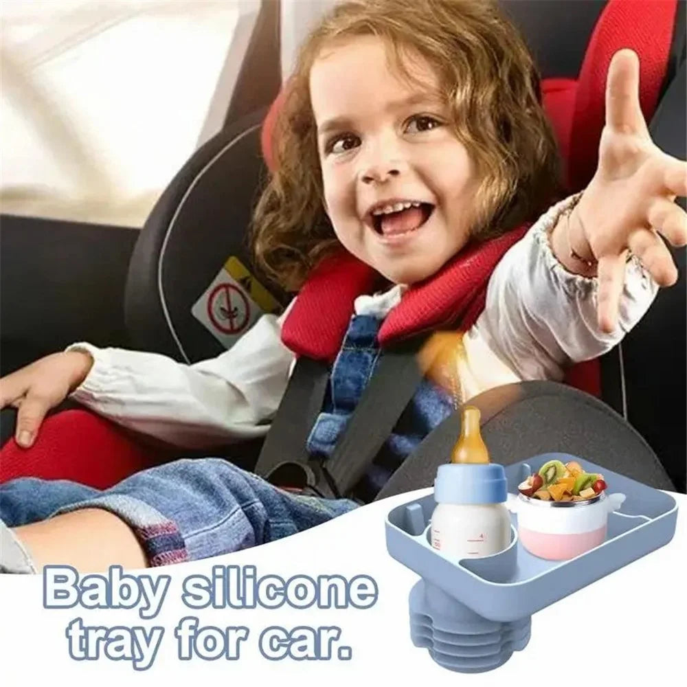 6923 Travel Tray for Kids Toddler Car Seat Silicone Rotatable Cup Holder Food Tray (BPA Free/Not FDA Certificated) - Pink - 3