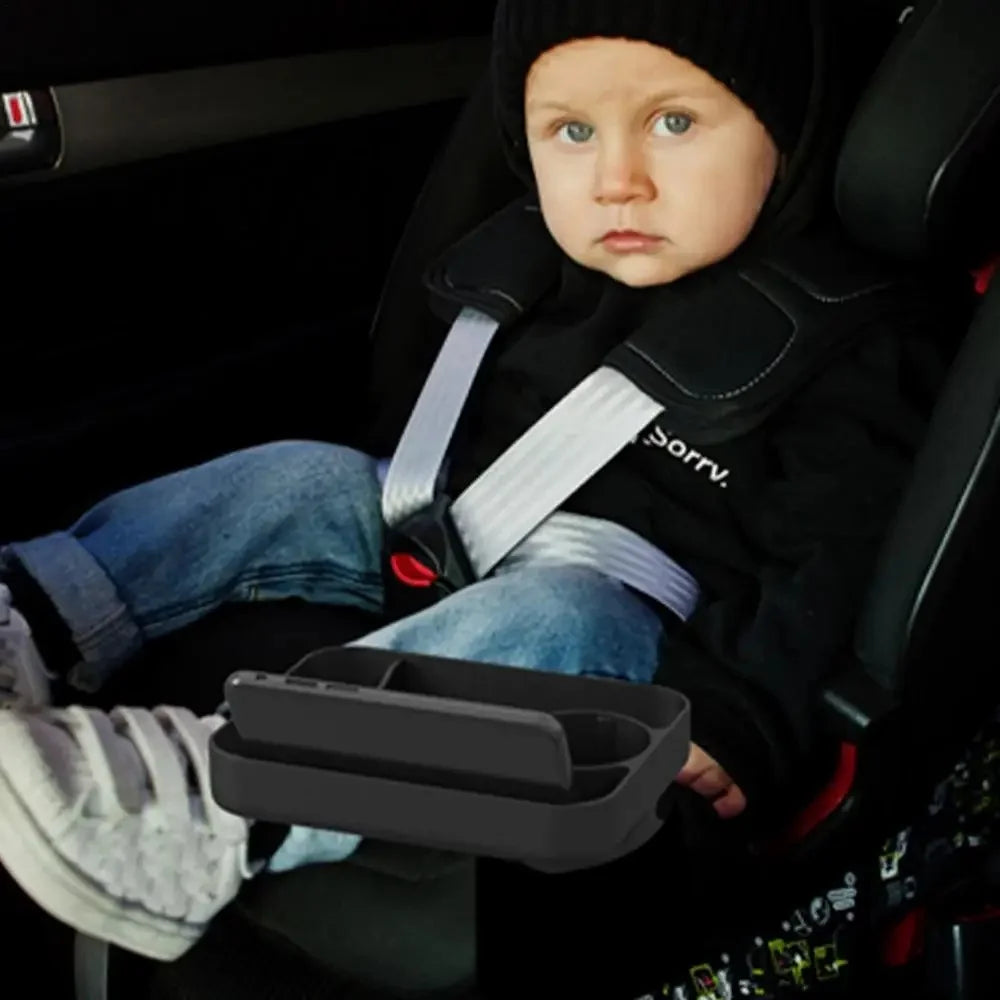 6923 Travel Tray for Kids Toddler Car Seat Silicone Rotatable Cup Holder Food Tray (BPA Free/Not FDA Certificated) - Pink - 6