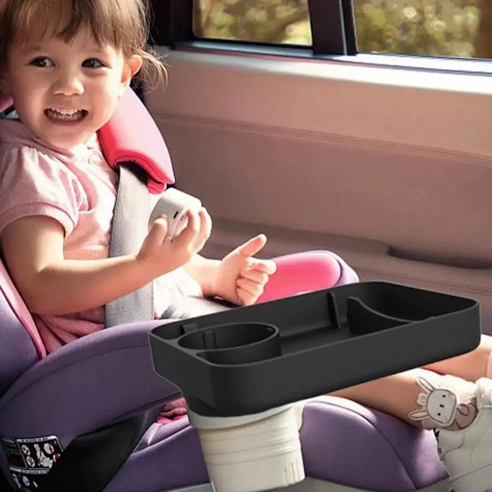 6923 Travel Tray for Kids Toddler Car Seat Silicone Rotatable Cup Holder Food Tray (BPA Free/Not FDA Certificated) - Pink - 7