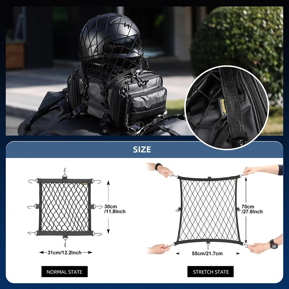 RHINOWALK Motorcycle Helmet Fixing Net Anti-lost Motorbike Tail Helmet Holder Net - MTR003A - 3