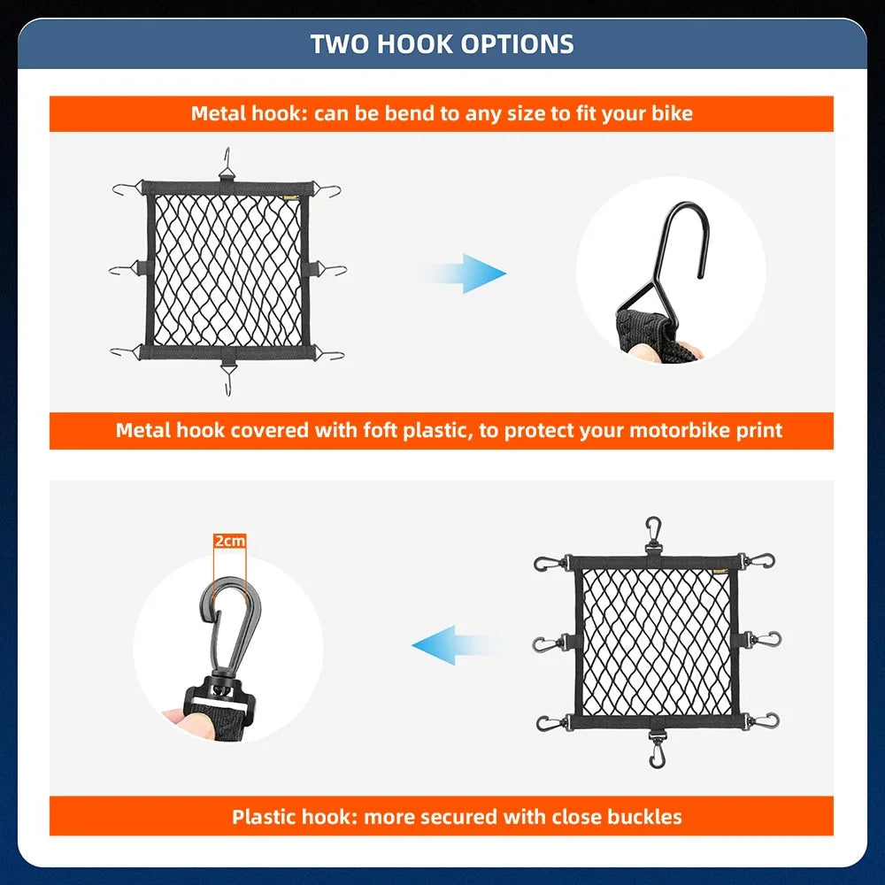 RHINOWALK Motorcycle Helmet Fixing Net Anti-lost Motorbike Tail Helmet Holder Net - MTR003A - 4