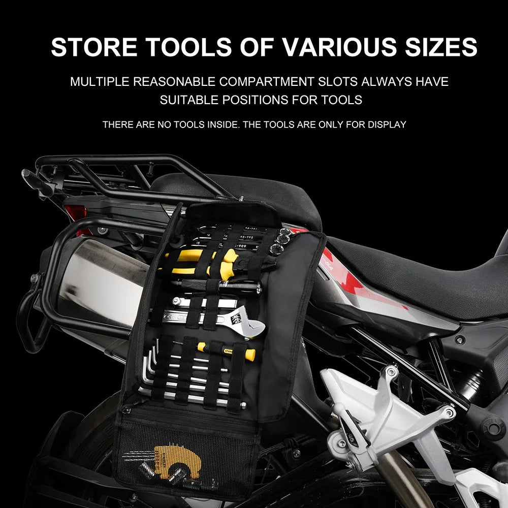 RHINOWALK MT103 Motorcycle Repair Tools Storage Bag 1680D Polyester Motorbike Tools Bag - Black - 3