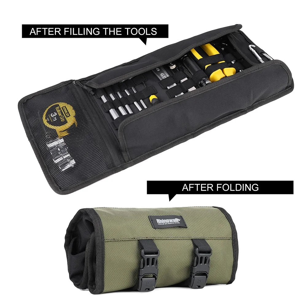 RHINOWALK MT103 Motorcycle Repair Tools Storage Bag 1680D Polyester Motorbike Tools Bag - Black - 6