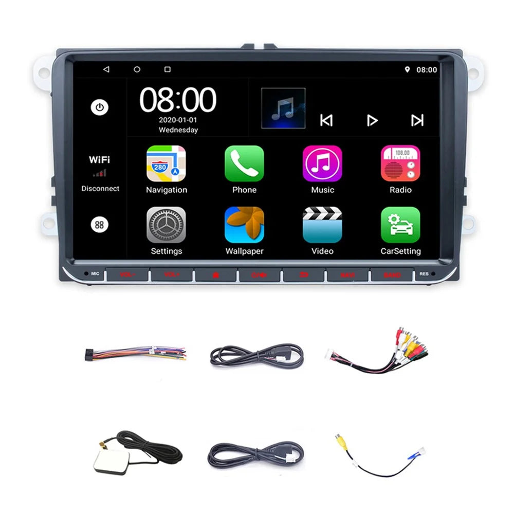 RH-753D For Golf MK5 / Polo / Passat / Jetta 4G+32G 9-inch WiFi HD Player Car FM Radio Reversing Display Music Video Player - 1