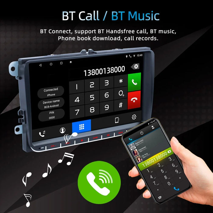 RH-753D For Golf MK5 / Polo / Passat / Jetta 4G+32G 9-inch WiFi HD Player Car FM Radio Reversing Display Music Video Player - 7