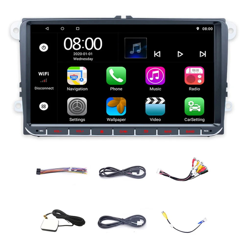 RH-753B For Golf MK5 / Polo / Passat / Jetta 1G+32G HD Vehicle Player 9-inch Android 13 Car FM Radio Multimedia Player - 1