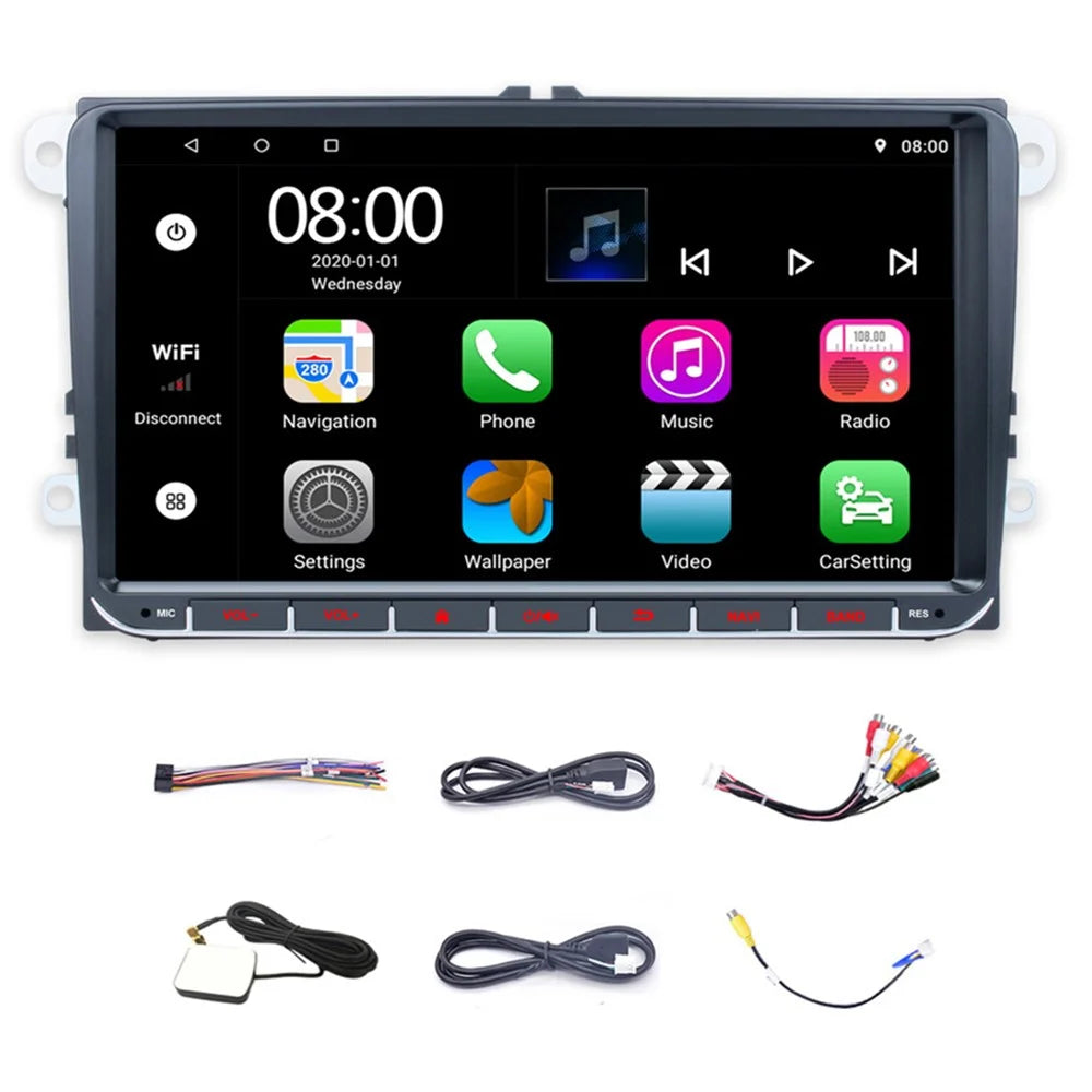 RH-753A For Golf MK5 / Polo / Passat / Jetta 1G+16G Car Multimedia Player 9-inch Android 13 FM Radio Video Player - 1