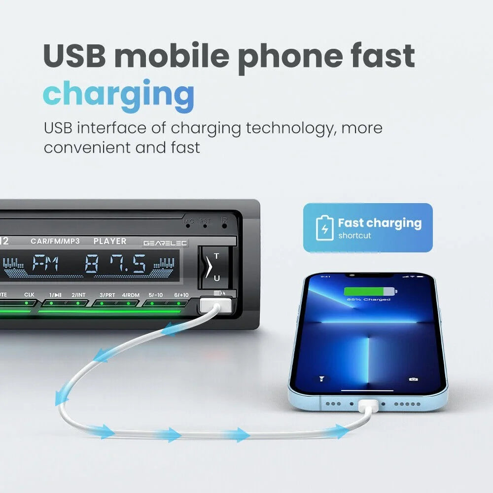 M12 AI Smart Bluetooth-compatible Lossless Music Car MP3 Player FM Radio, Support TF Card - 6