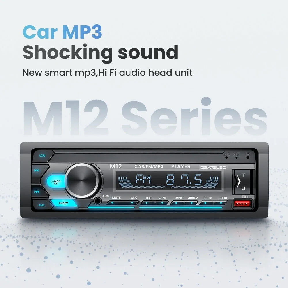 M12 AI Smart Bluetooth-compatible Lossless Music Car MP3 Player FM Radio, Support TF Card - 7