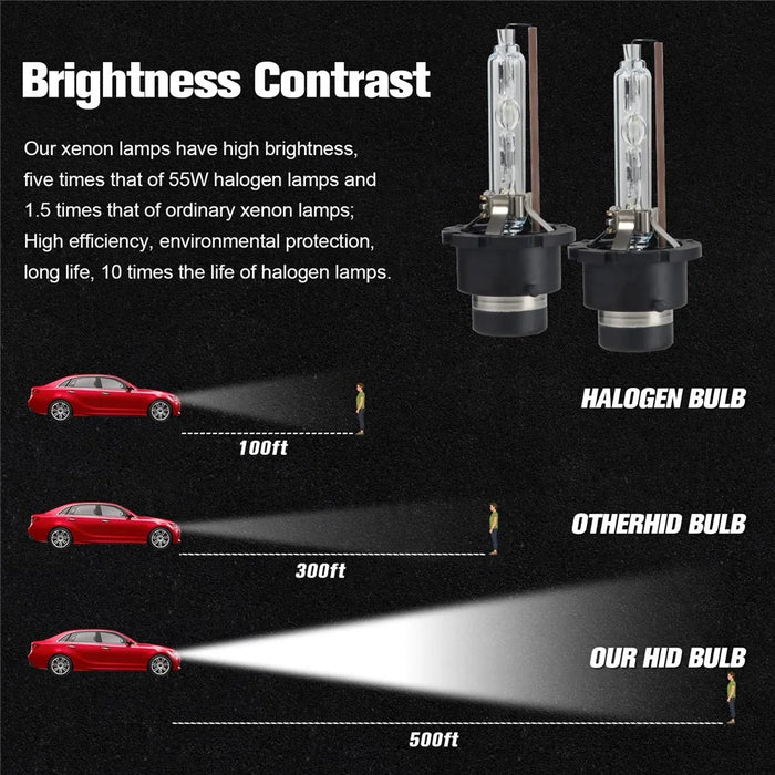 1 Pair EAGLEVISION D2S B0002 4300K Warm White Xenon Headlight Automotive Lighting HID Bulbs - 6