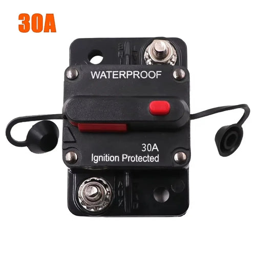 30A - 300A 12 - 48V DC IP67 Waterproof Circuit Breaker with Manual Reset Button for Car / Yacht / RV - 30A - 1