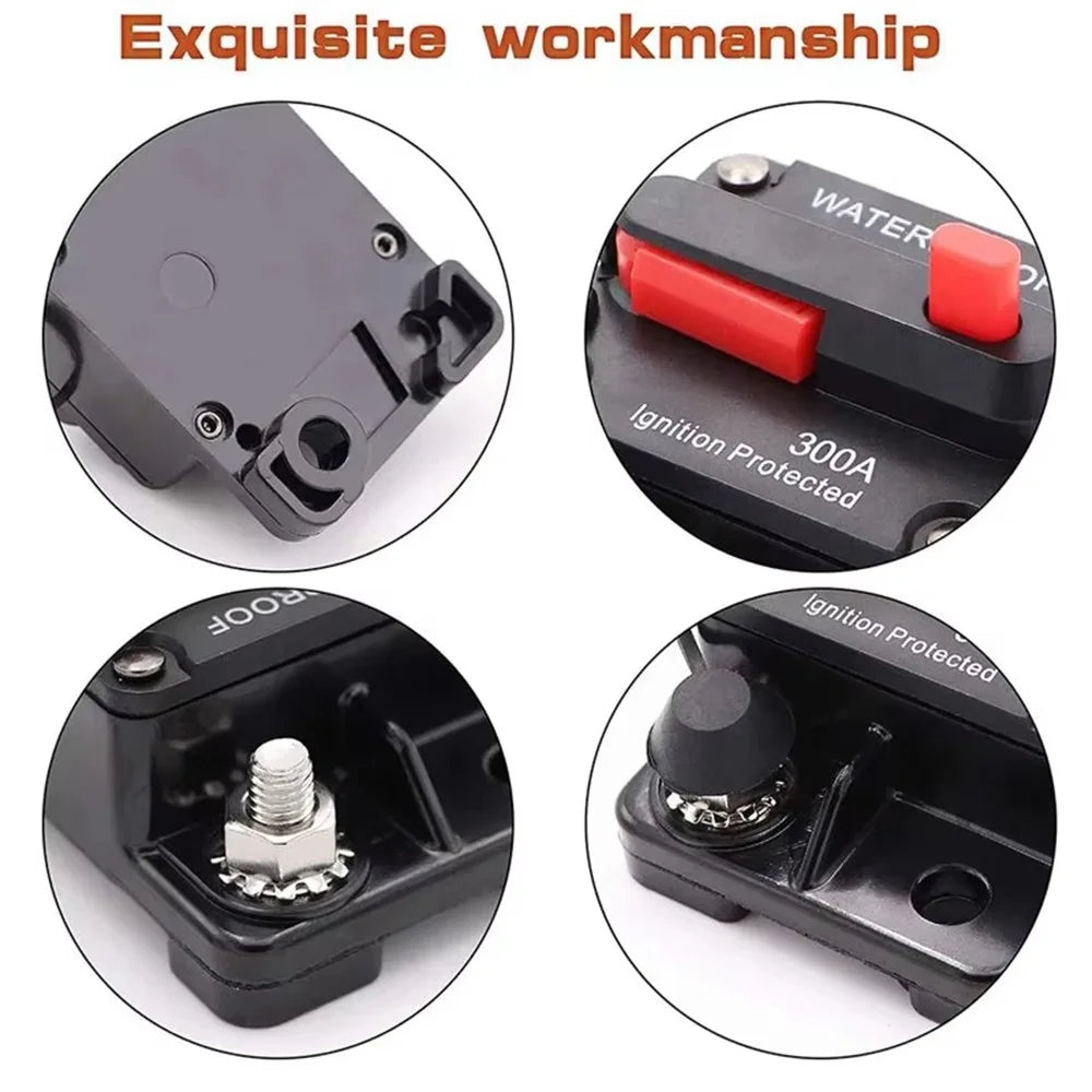 30A - 300A 12 - 48V DC IP67 Waterproof Circuit Breaker with Manual Reset Button for Car / Yacht / RV - 30A - 7